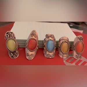 Sterling silver adjustable band western style rings